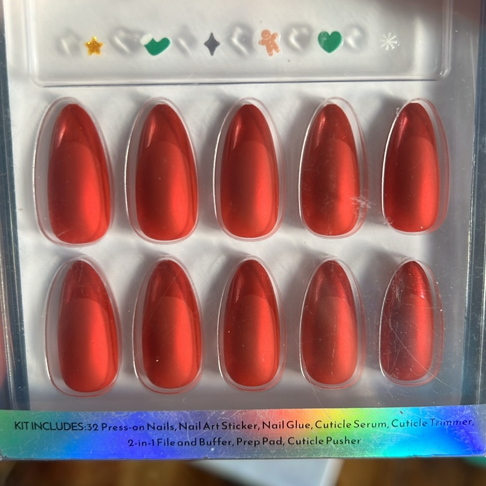 Chrome matte Red Press On Nail red sultry sexy monochromatic chic hot fabulous